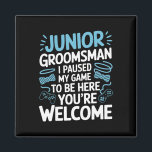 Imán Puse En Pausa Mi Partido De Boda De Juego Bow Tie<br><div class="desc">Puse En Pausa Mi Partido De Boda De Juego Bow Tie Cute Junior Groomsman</div>