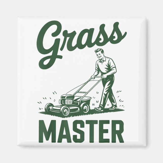 Imán Push Lawn Mower Legend Gr Master Dad Funny Mowing  (Frente)