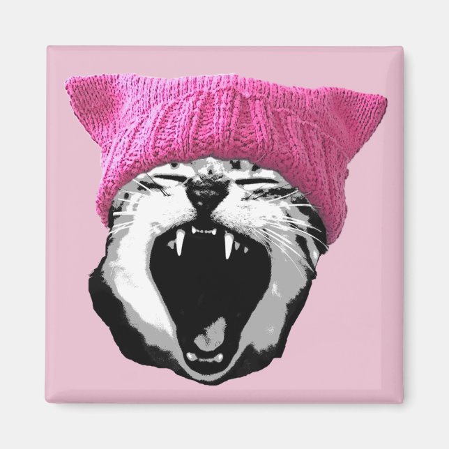 Imán Pussy-gorra - cuadrado (Frente)