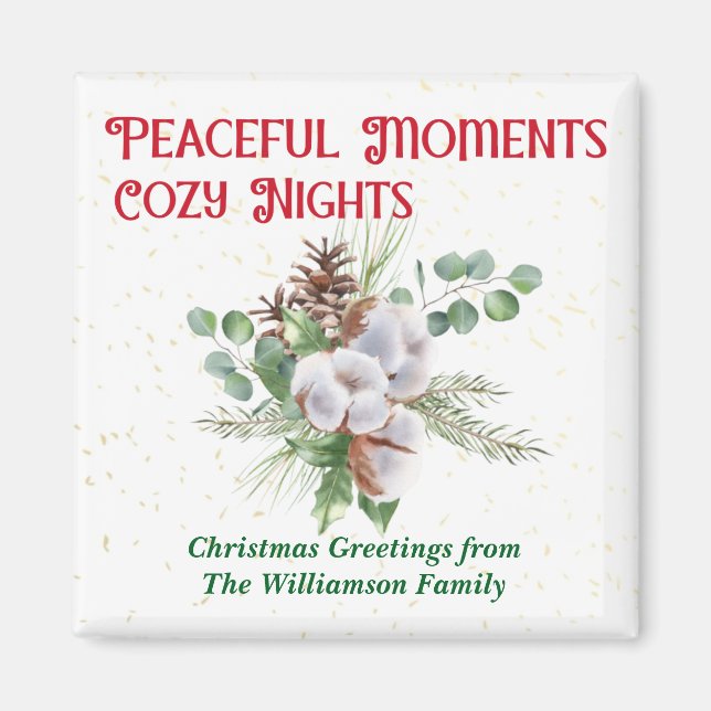 Imán Pussy Willow Catkin Bouquet Christmas (Frente)