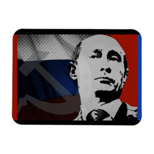 Imán Putin con la bandera rusa