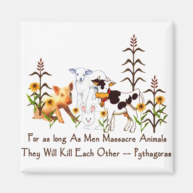 Imán Pythagoras Cita vegetariana (Frente)