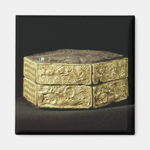 Imán Pyxis hexagonal adornado con los animales