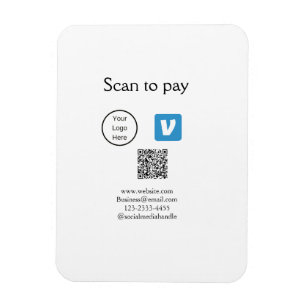 Imán Q R código venmo scan para pagar añadir logotipo m