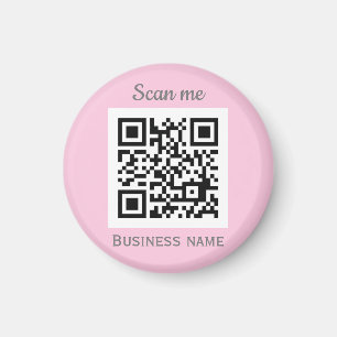 Imán QR Code Business Logo Profesional Girona Rosa