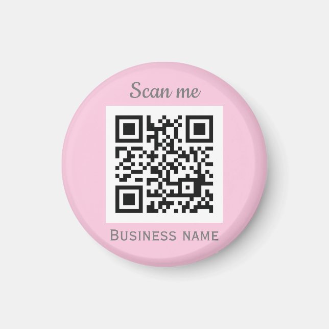 Imán QR Code Business Logo Profesional Girona Rosa (Frente)