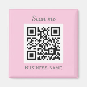 Imán QR Code Business Logo Profesional Girona Rosa