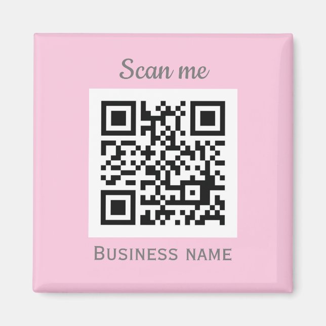 Imán QR Code Business Logo Profesional Girona Rosa (Frente)