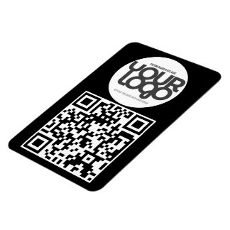 Imán QR Code Customizable Modern Black Business Card