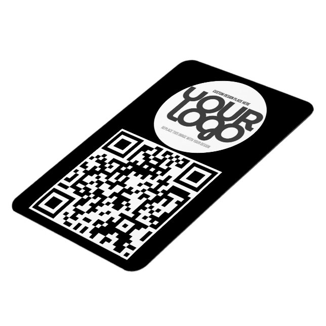 Imán QR Code Customizable Modern Black Business Card (Lado Izquierdo)