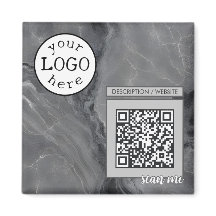 QR Code for Business / Event Elegant Gray Marble