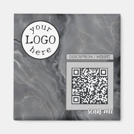 Imán QR Code for Business / Event Elegant Gray Marble