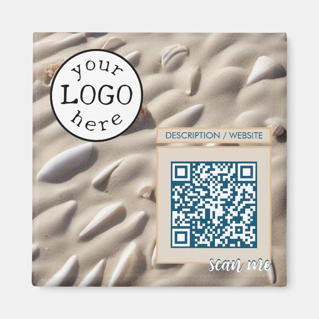 Imán QR Code for Business / Event Sandy Beach (Frente)