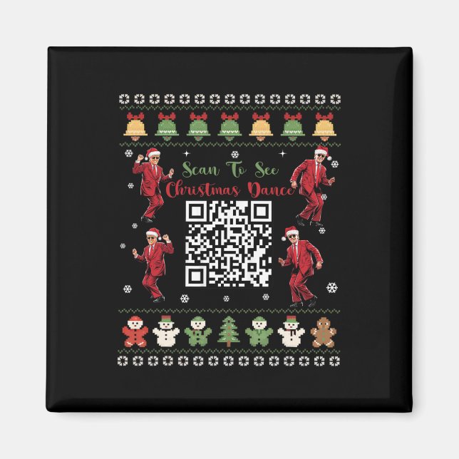 Imán Qr Trump Dance Code President Dance Code Christmas (Frente)