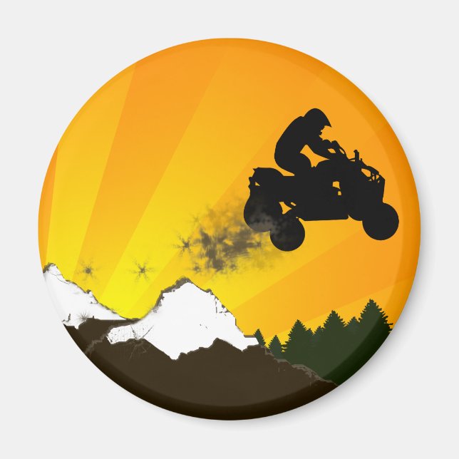 Imán quads. naranja. (Frente)