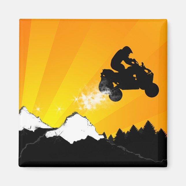 Imán quads. naranja. (Frente)