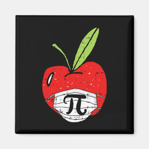 Imán Quaran de profesor de Apple Pi-Day Cute Face Mask