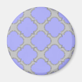 Imán Quatrefoil periwinkle y gris