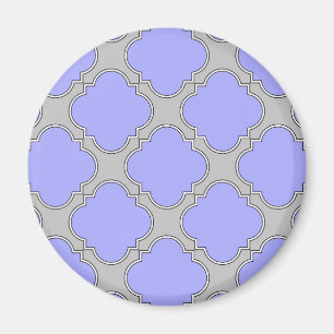 Imán Quatrefoil periwinkle y gris