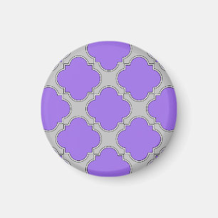 Imán Quatrefoil púrpura y gris