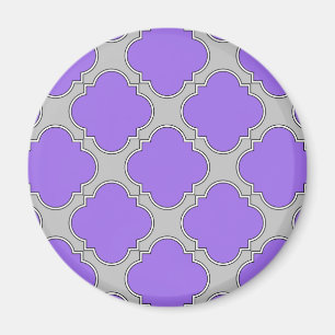 Imán Quatrefoil púrpura y gris