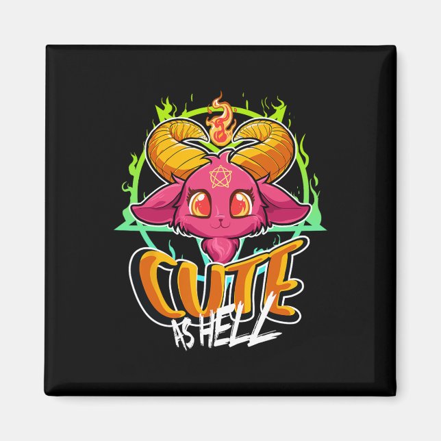Imán Qué Diablos Halloween Kawaii homet Funny Satan G (Frente)