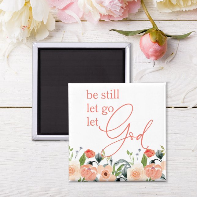 Imán Que Dios se vaya (Add a touch of beauty and faith to your space with this pretty watercolor flower magnet. )