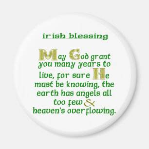 Imán Que Dios te conceda muchos años Bendición irlandes