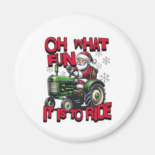 Imán Qué divertido es montar tractores de Navidad agric