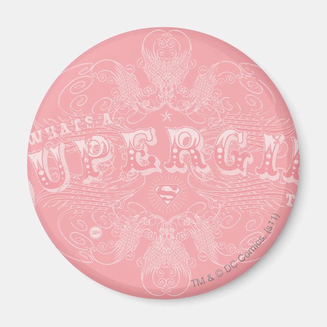 Imán Qué es una superchica a hacer rosado (Frente)