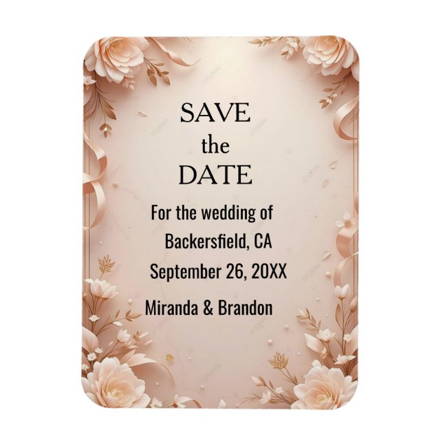 Imán Qué invitación de boda de flores (Vertical)