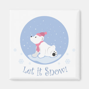 Imán ¡Que La Nieve! (Cubo de oso polar)