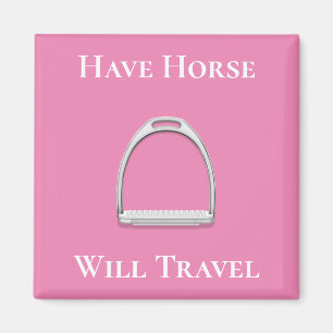 Imán "Que los caballos viajen" Stirrup Iron Pink