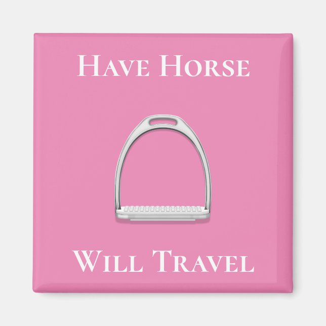 Imán "Que los caballos viajen" Stirrup Iron Pink (Frente)