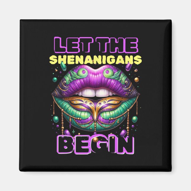 Imán Que Los Shenanigans Empiecen Los Labios Del Mardi  (Frente)