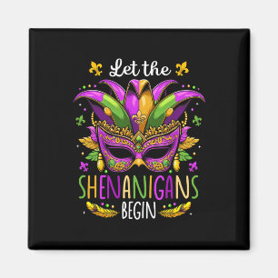 Imán Que Los Shenanigans Empiecen Máscara Mardi Gras Me