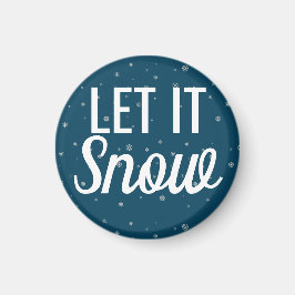 Imán Que nieve azul con copos de nieve moderno