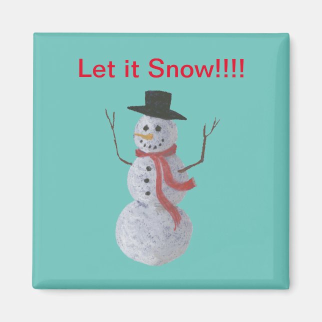 Imán ¡¡¡Que nieve!!! Muñeco de nieve (Frente)