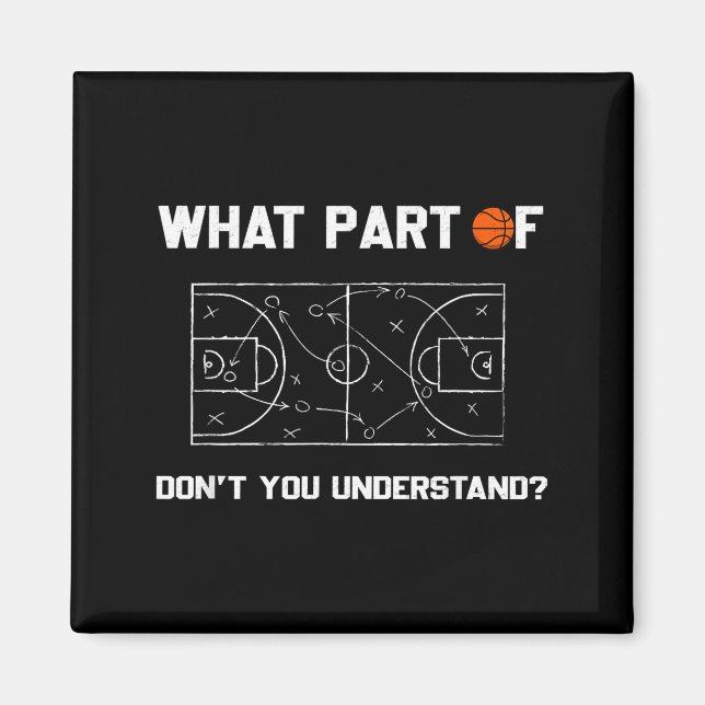 Imán ¿Qué parte de No entiendes divertido baloncesto (Frente)