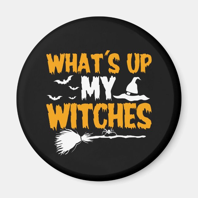 Imán Qué pasa con mis brujas | Halloween (Frente)
