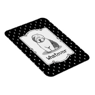 Imán ¿Qué? Perro de oveja inglés viejo (gris 1) Gracios