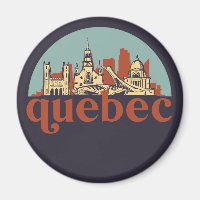 Quebec Canadá Retro City Skyline Cityscape Art