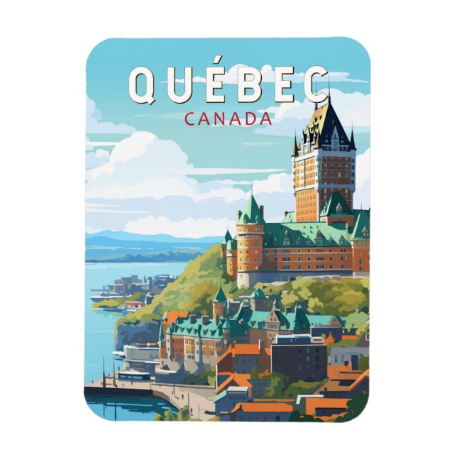 Imán Quebec Canadá Viaje de arte (Vertical)