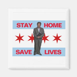 Imán Quédate en casa, salva vidas de Lori Lightfoot, a