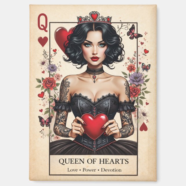 Imán Queen of Hearts Gothic Tarot Fridge Magnet  (Anverso)