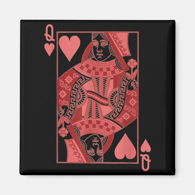 Imán Queen Of Hearts Valentines Day Cool V-day Couple M (Frente)