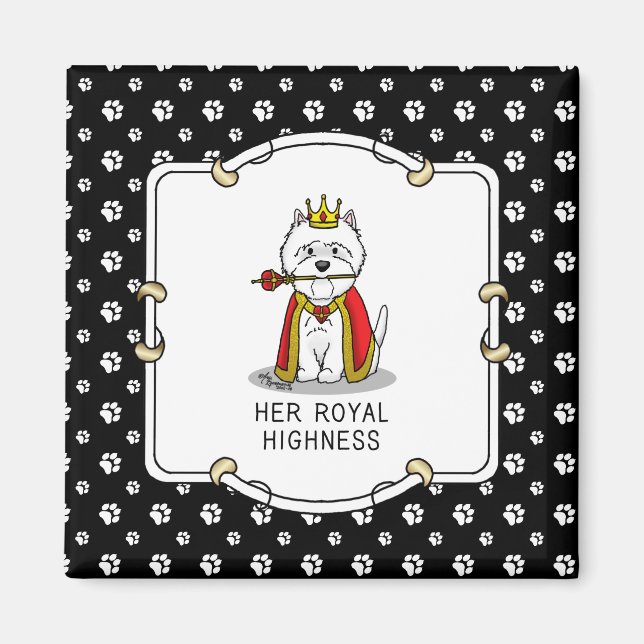 Imán Queen Westie Dog West Highland White Terrier (Frente)