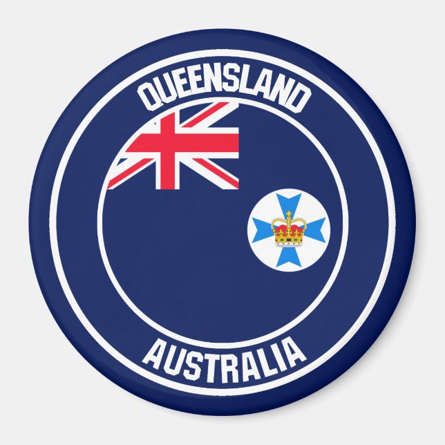 Imán Queensland Round Emblem (Frente)