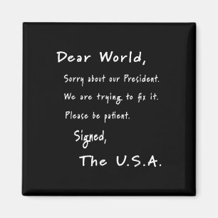 Imán Querida Carta De Disculpa Mundial De Eeuu Anti-Tru