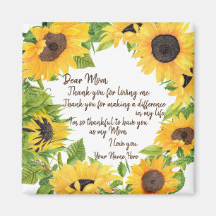 Imán Querida mamá Sunflower